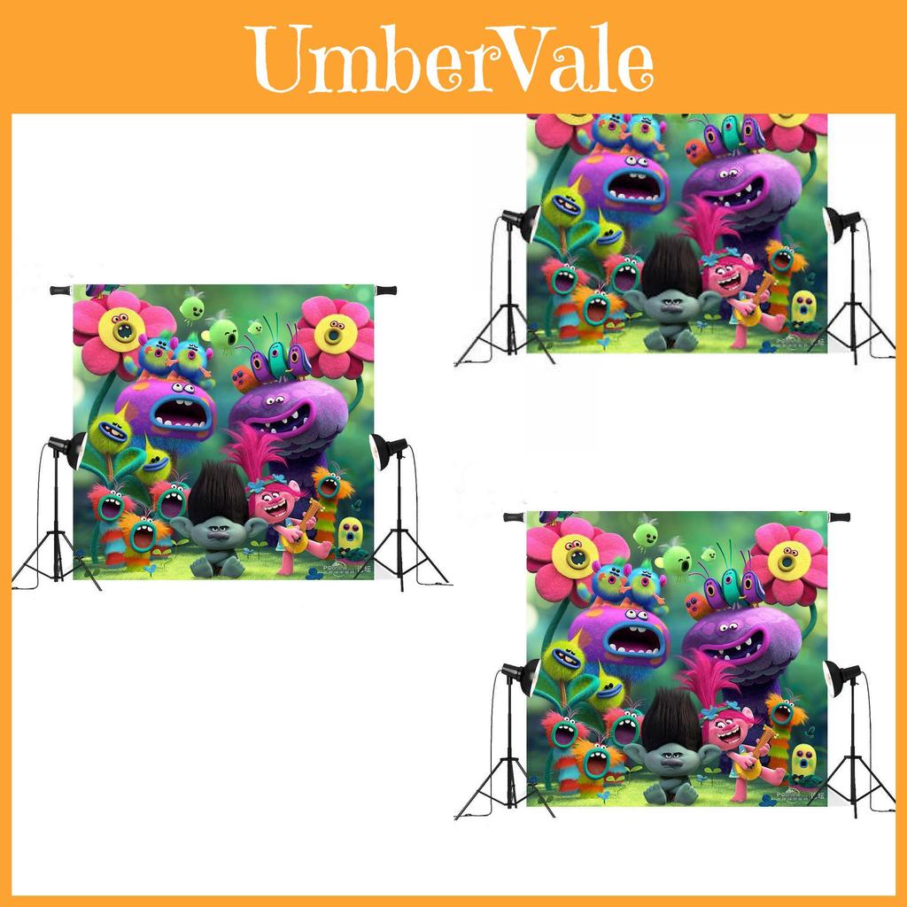 Trolls World Tour Christmas Photography Backdrop For Kids Photo Studio Creative Decor