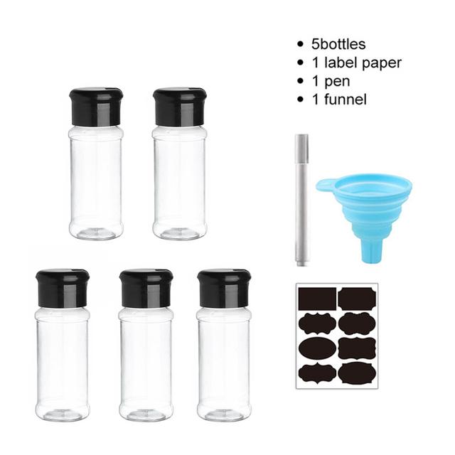 5/10/15/20PC Jars for Spices Salt and Pepper Shaker Seasoning Jar Spice Organizer Plastic Barbecue Condiment Kitchen Gadget Tool