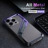 Luxury Metal Frameless Phone Case For Iphone 16 15 14 Pro Max With Stylish Geometric Stand, Ultimate Bare Metal Feel Phone Case