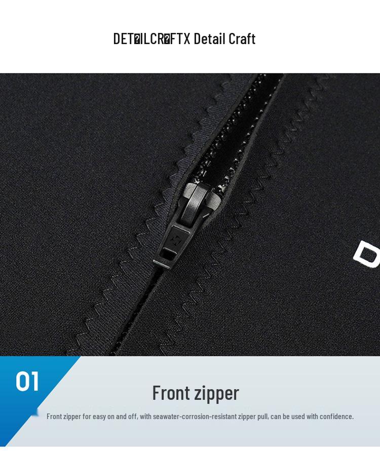 Men's 1.5mm One-Piece Long Sleeve Wetsuit for Diving, Snorkeling, and Surfing - Lycra Sun Protection.