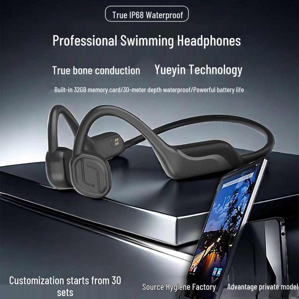 Waterproof Bone Conduction Bluetooth Sports Headset - MP3, Wireless, for Swimming and Running Training