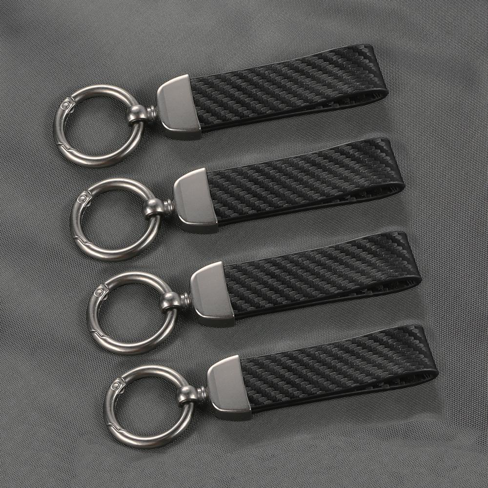 Car Key Chain Carbon Fiber Keyring For Seat Ibiza Toyota Ford RangerBmw Tesla Skoda VW Honda Hyundai Peugeot Auto Accessories