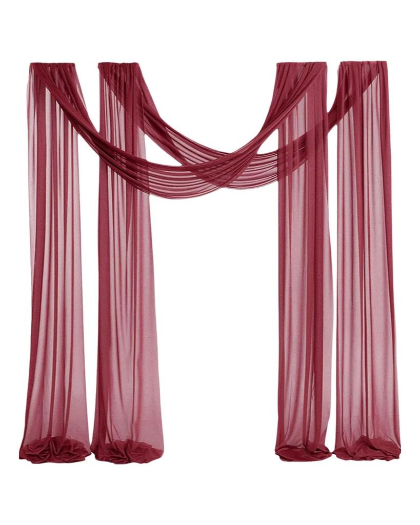 Łuk ślubny, szyfonowa zasłona, bieżnik na stół, ozdobna lekka tkanina, zasłona