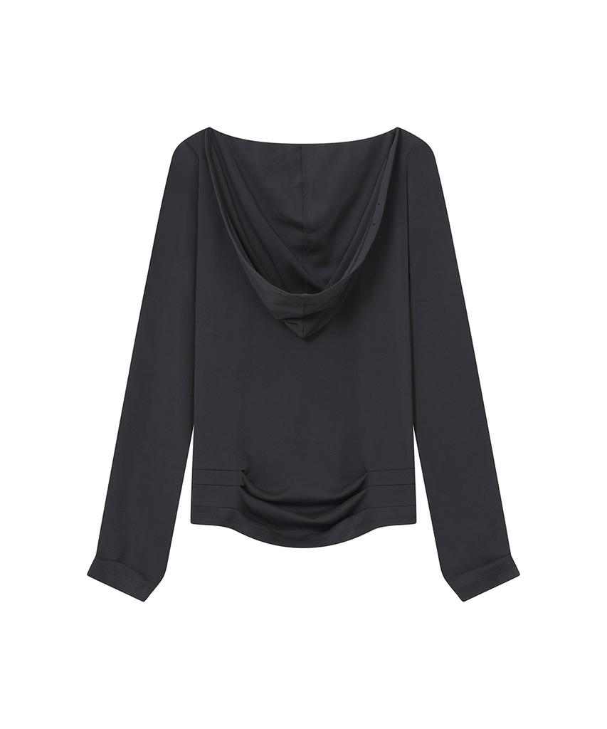 MISEKI SEOUL Cowl Hoodie Long Sleeve Charcoal