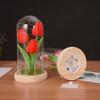 Tulip Gift For Girlfriend PU Simulation Tulip Night Light Gift With Glass Cover Decoration Creative Valentine's Day Gift Festive