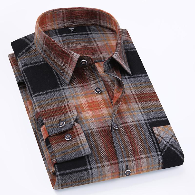 Pure Cotton Men's Plaid Shirt Long Sleeve Regular Fit Men Casual Oversized Shirt Leisure Autumn Male Blouse New Plus Size 11XL