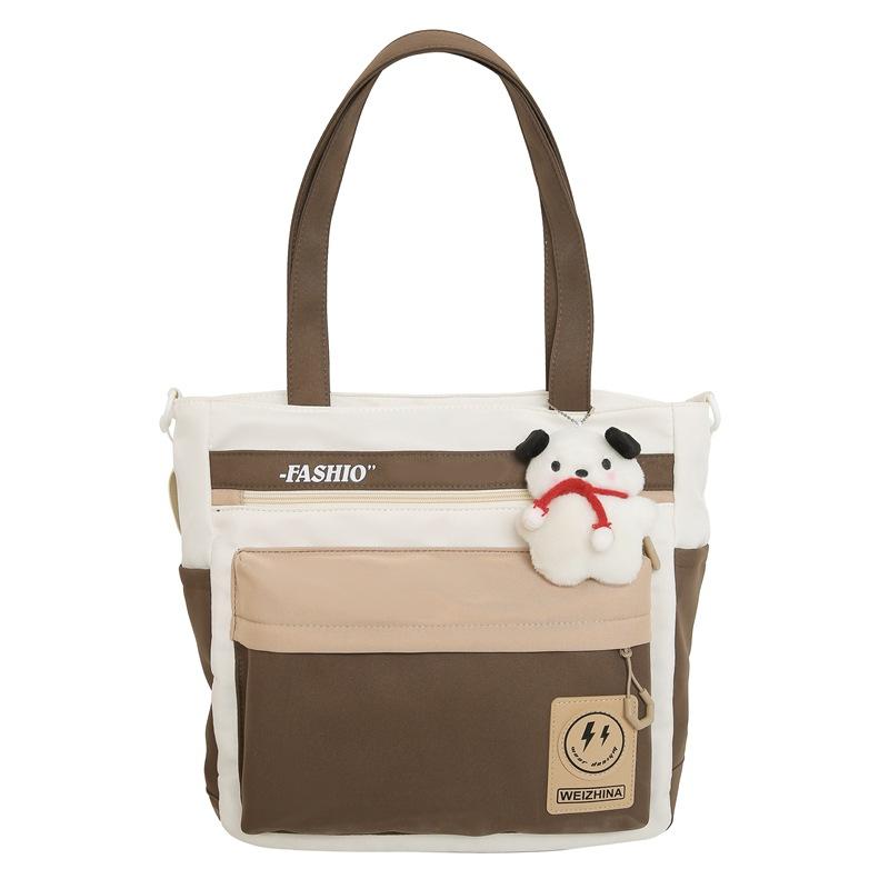 

Nylon Messenger Bag Block Color Large Capacity Student Class Crossbody Bag Women s Shoulder Bag хакі