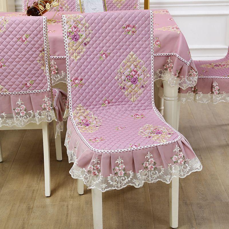 Modern Minimalist Thick Non Slip Chair Cover Cotton Lace Printed Dustproof Seat Protector 1 Pcs