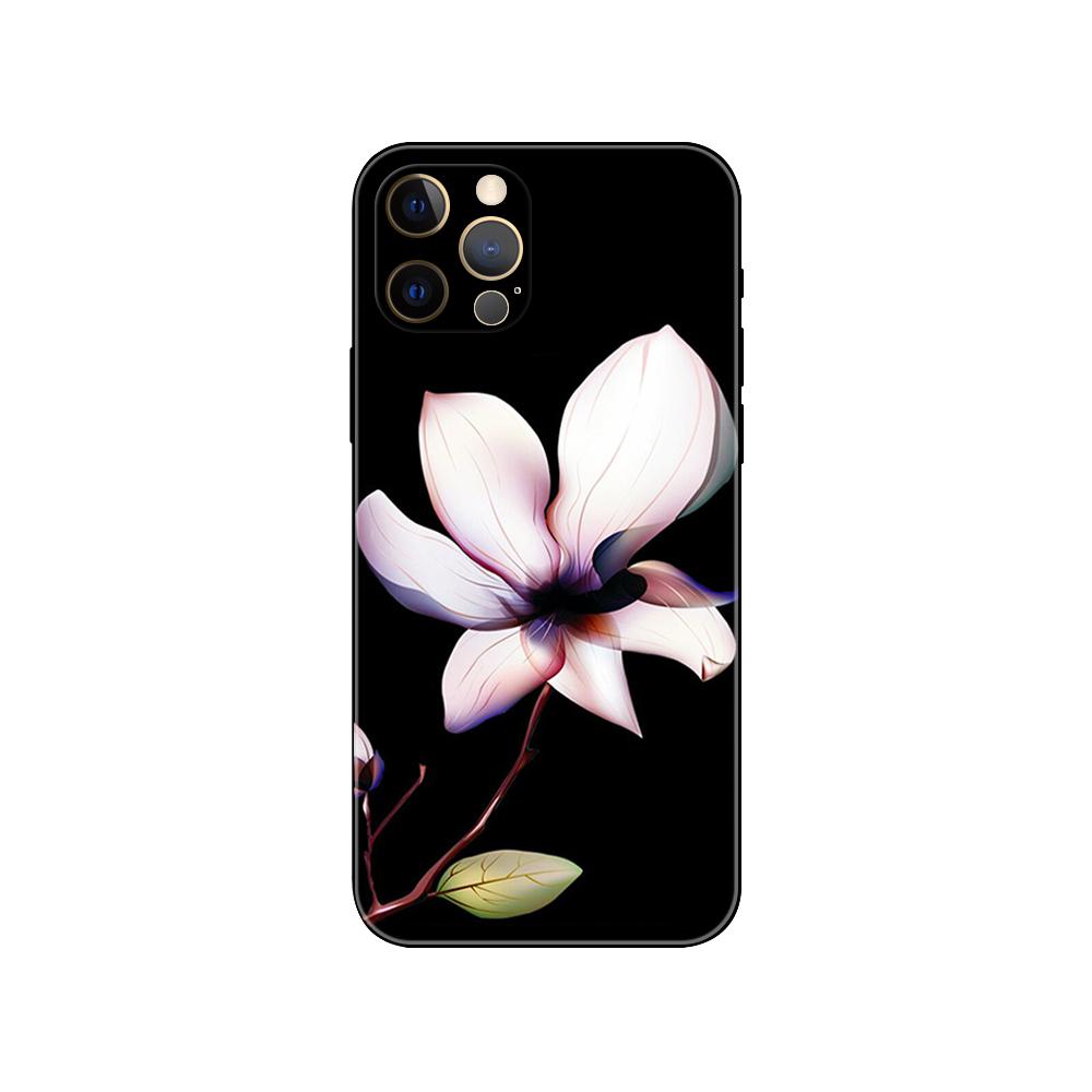 Etui na telefon z motylem na białych różach dla iphone 14 5s 2020se 6 6s 7 8 plus x 10 XR XS 11 12 13 mini pro MAX czarne etui z TPU na tył