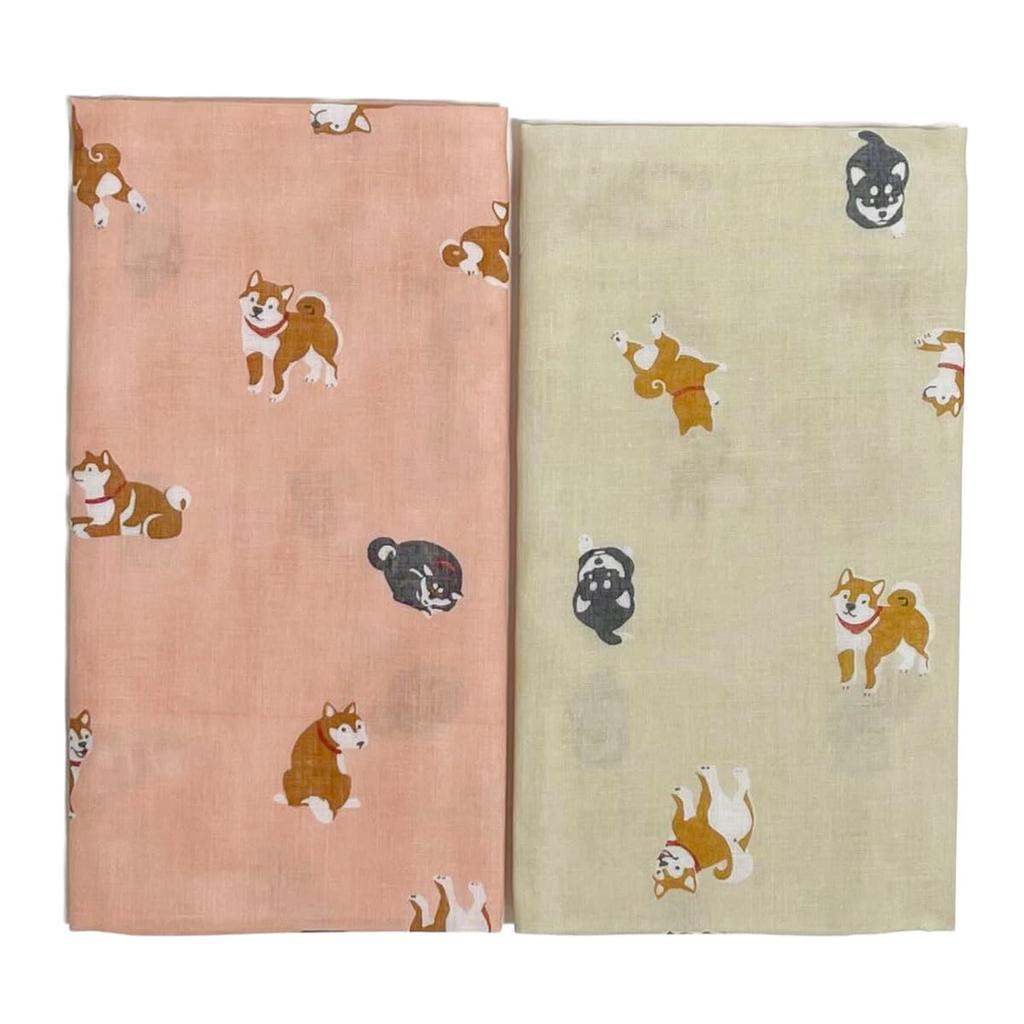 amife petit Tenugui Hand Made in (Japanese Towel), Gauze, 100% Cotton, Japan, Anti-Fray (Shiba Inu)