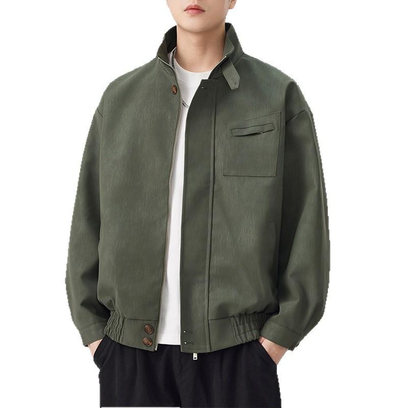 New Autumn Retro Work Jacket Leather Jacket for Men's American Niche Outside Motorcycle Jacket