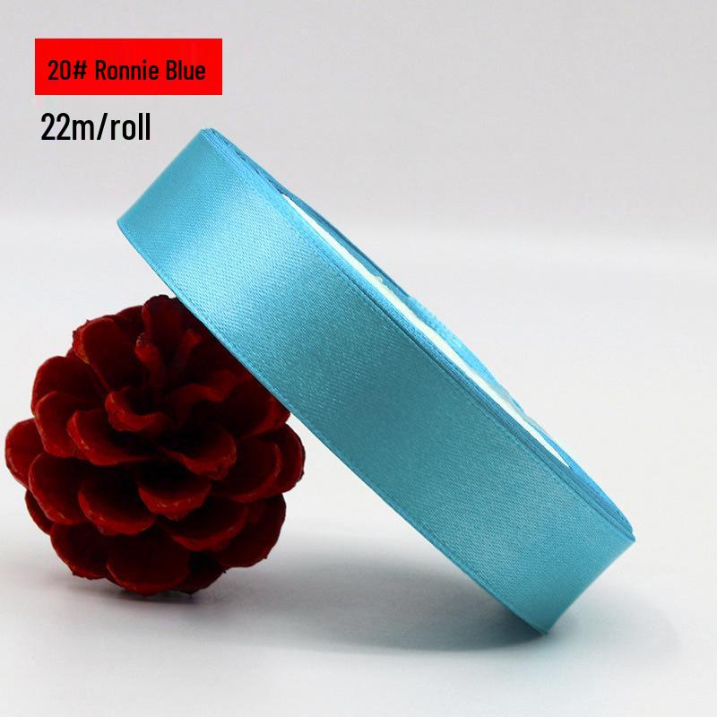 2.5cm Polyester Woven Ribbon for Flower Gift Packaging, Wedding Cakes, and Decorations in Silk Colors
