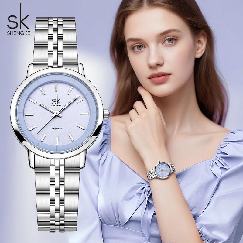 SHENGKE Nový Design Dámské Módní Hodinky Top Značka Nerezová Ocel Dámské Křemenné Náramkové Hodinky Elegantní Dámské Nejlepší Dárky Hodiny