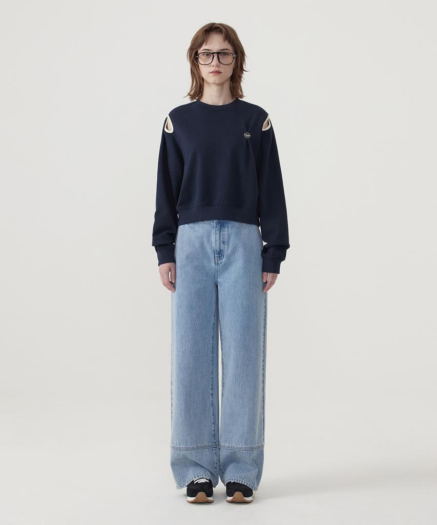COVERNAT WOMAN Wide Denim Pants Light Blue