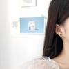 Beixi S925 Sterling Silver Baroque Carved Emerald Stud Earrings for Women - French Light Luxury High-End Retro Design