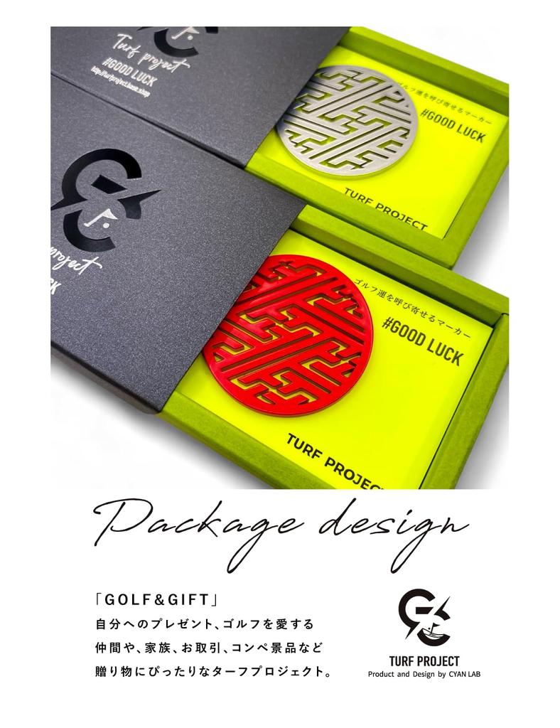 Turf Project Lucky Golf Magnetic Stainless Turf Project [#GOOD LUCK] Marker, Saaya-shaped Model, #Improves Concentration, #Includes Clip, #Perfect