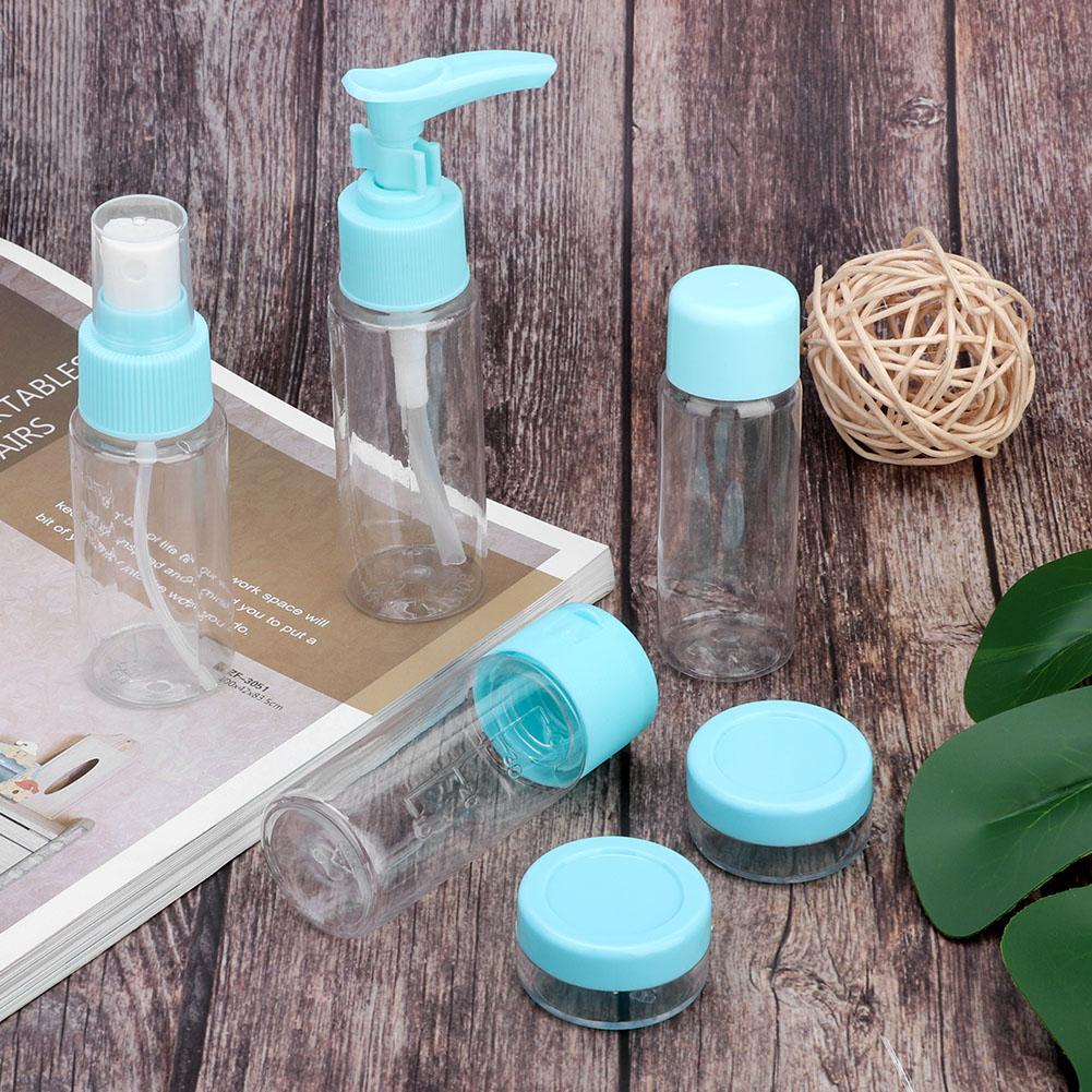 7pcsCelsiusSet Portable Reusable Empty Makeup Spray Bottle Lotion Cream Container Kit (Pink)