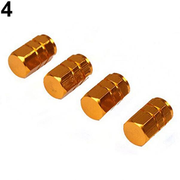

4 штуки Набор универсальных алюминиевых клапанов для автомобильных шин золотой
