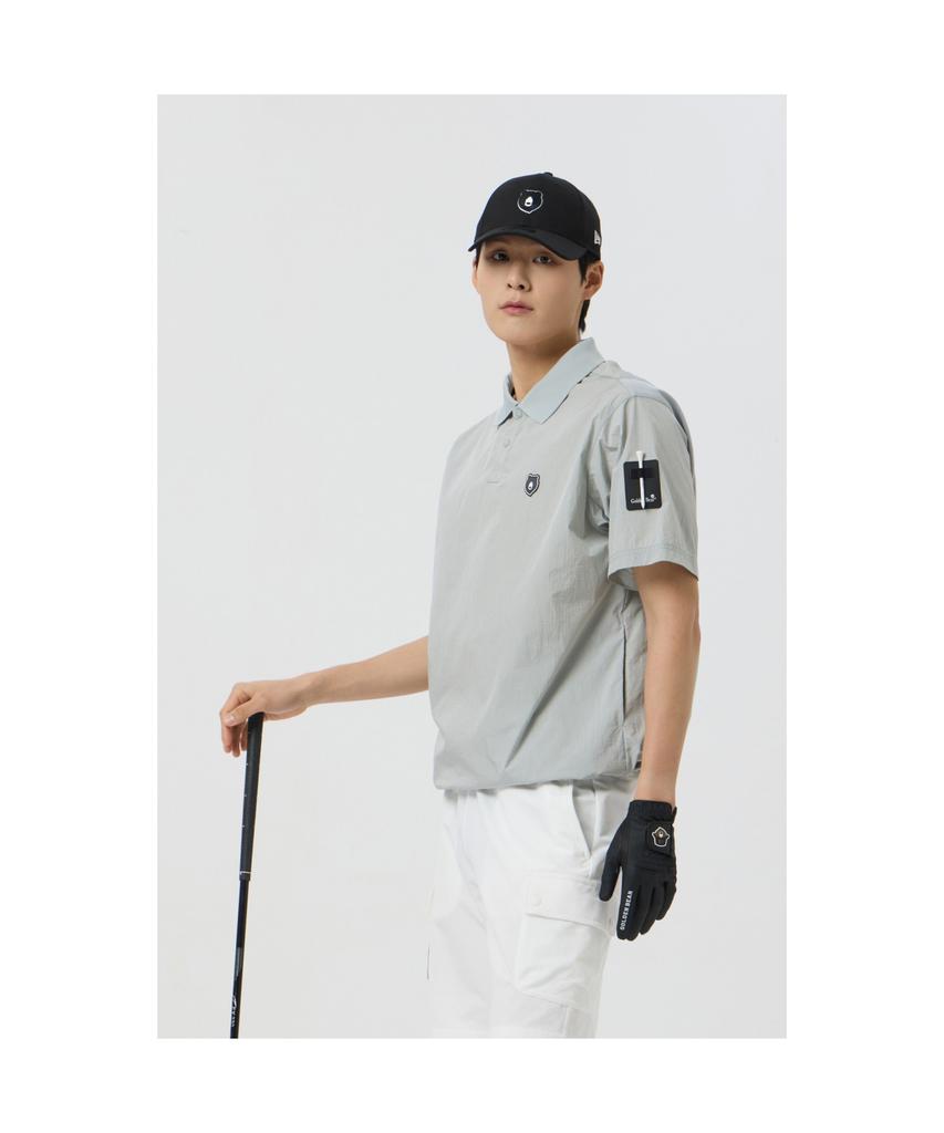 Goldeunbeeo Ribstop 1/2 Sleeves Collar Sweatshirt_G4Tam25171Gyx