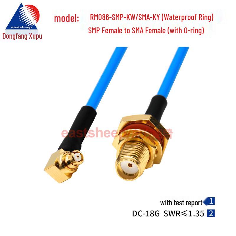 Waterproof RF Coaxial Cable SMP Bent Female To SMA Female