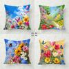 1/4pcs Vibrant Summer Floral & Monarch Butterfly Throw Pillow Cover Home farmhouse outdoor decoration cushion cover