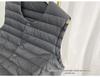 Men's Lightweight Sleeveless Down Vest - Warm 90% White Duck Down, Round Neck/V-Neck, Two-Way.