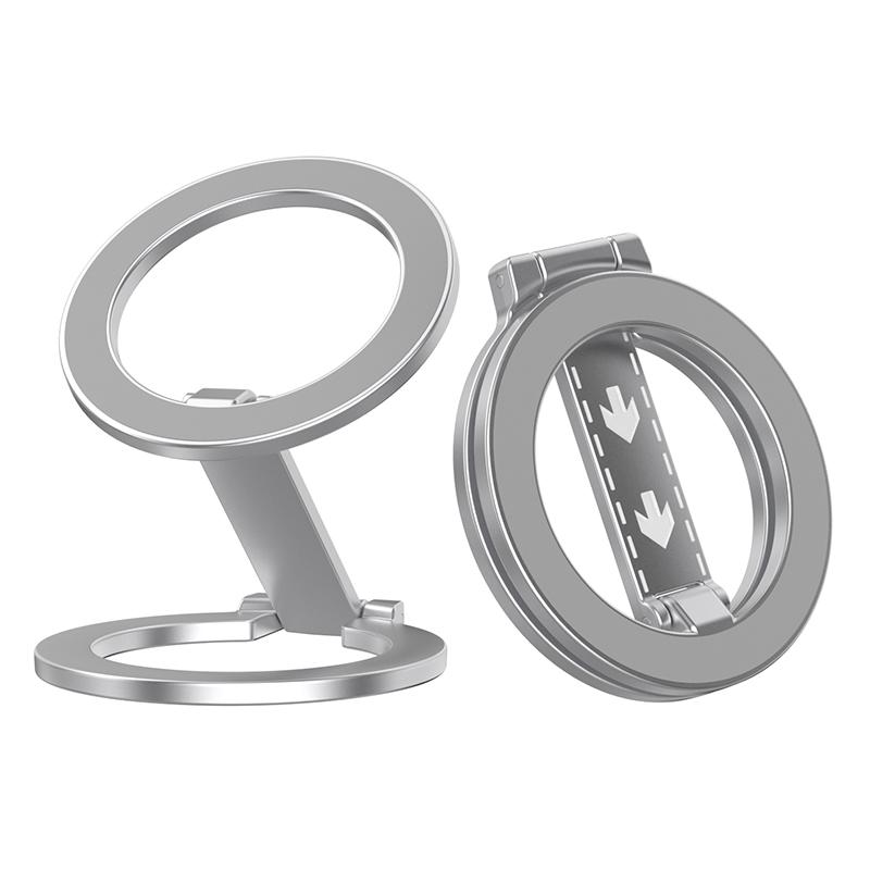 Double Magnetic Cell Phone Ring Holder Compatible with iPhone Samsung Xiaomi Series MagSafe Removable Cell Phone Grip Kickstand