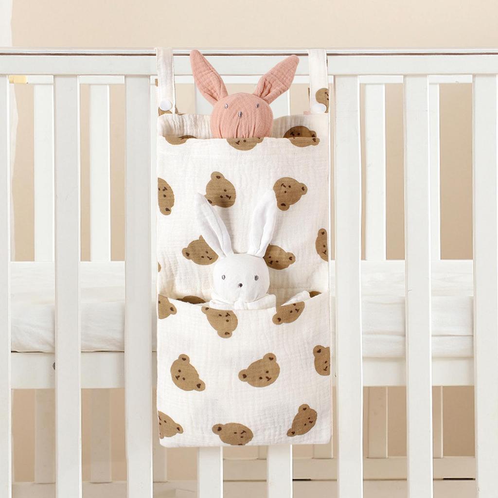 Double Layer Cotton Hanging Bag for Baby Toys & Diapers - Multifunctional Storage Solution