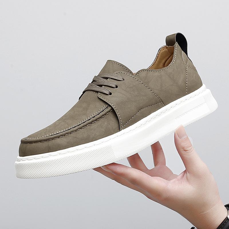 

Мужские туфли на плоской подошве со шнуровкой, мужские кроссовки высокого качества для активного отдыха, повседневная обувь из натуральной кожи, удобная мужская обувь для ходьбы со шнуровкой 45 хаки