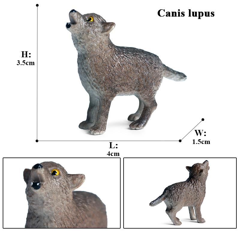 Oenux Wild Beast Animals Small Gray Wolf Maned Wolf Baby Wolves Simulation Model Action Figures Collection PVC Gift Kid Toy Gift