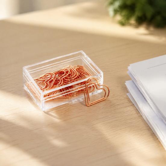 Decorative Metal Clips 10PCS Rose Gold Paper Clips, Cartoon Shape Stationery Gifts for Office Workers Bookmarks, Creative Documents Organizers