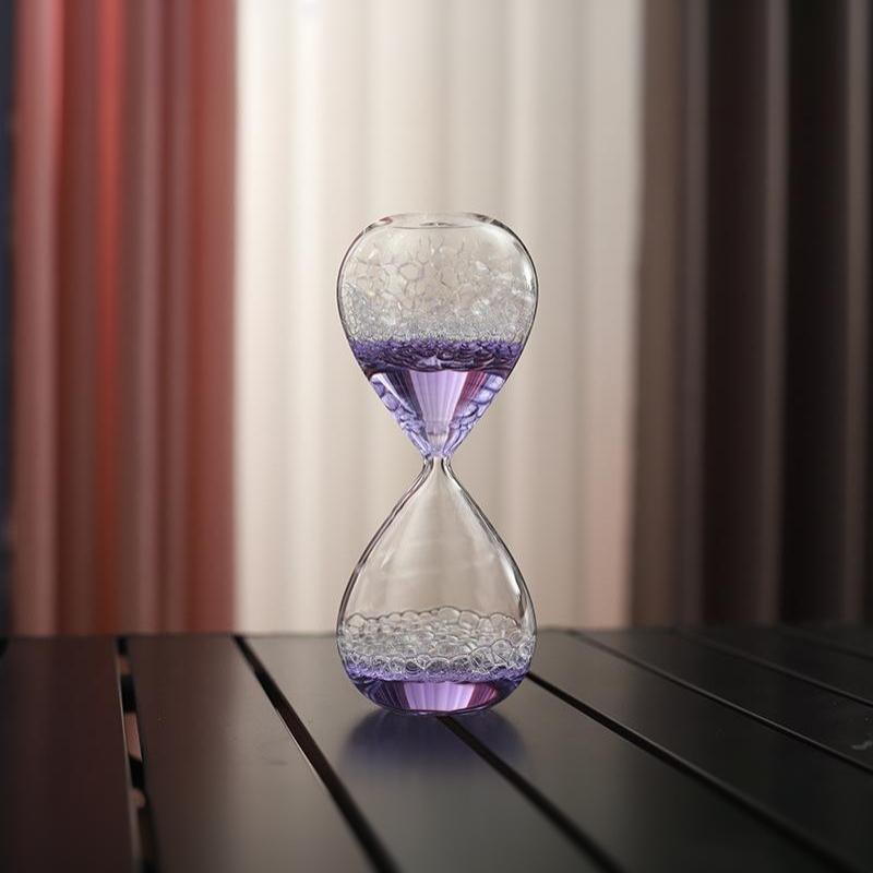 Bubble Singing Crystal Timer Handmade Craft Vintage Desktop Ornament for Living Room Office Desk Decor Unique Gift