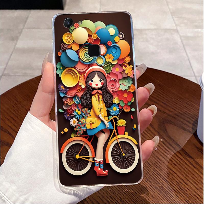 Case For Vivo V7+ V7 V 7 Plus 1716 1718 Casing Clear Back Cover Luxury Cute Love Heart Rabbit Funny TPU Soft Silicone Phone Case