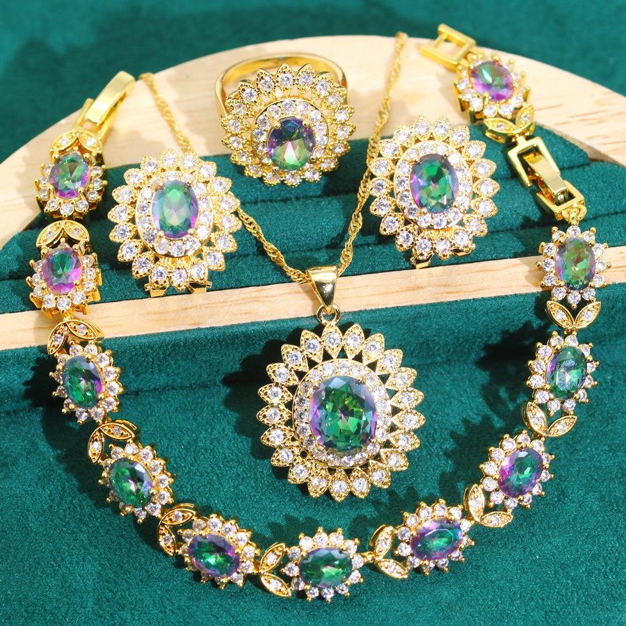 

Европейский и N стиль ожерелье комплект украшения свадебный банкет украшения аксессуары легкий роскошный комплект ювелирных изделий 10 yards