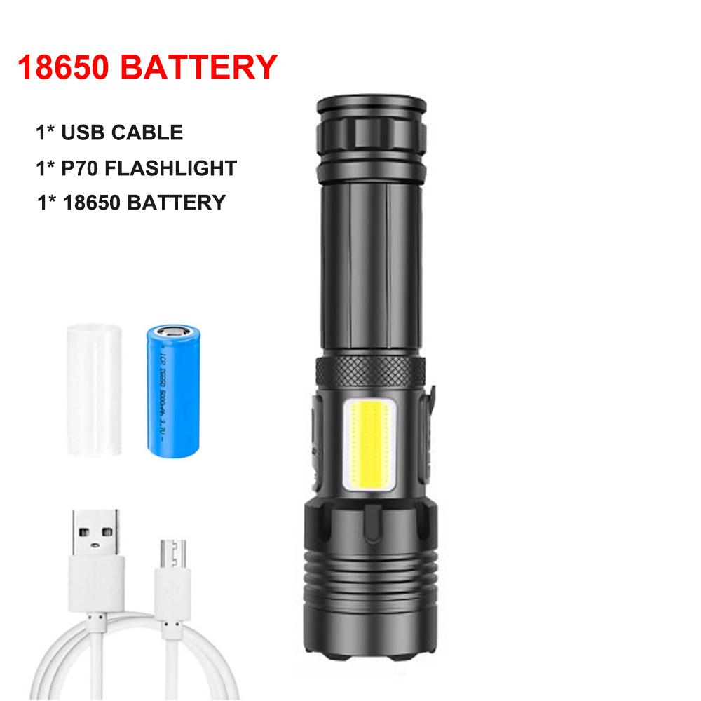 90000 Lumens LED Tactical Flashlight Rechargeable XHP90 USB Zoomable 7Modes Super Bright Floodlight Spotlight Torch Light