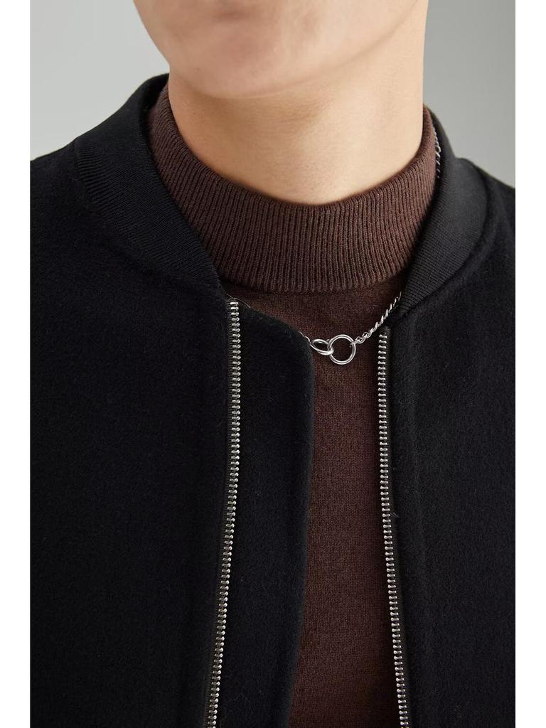 Vielseitige Herren Bomberjacke mit schwerem Stoff und Stehkragen - Trendige Herbst-Winter-Oberbekleidung