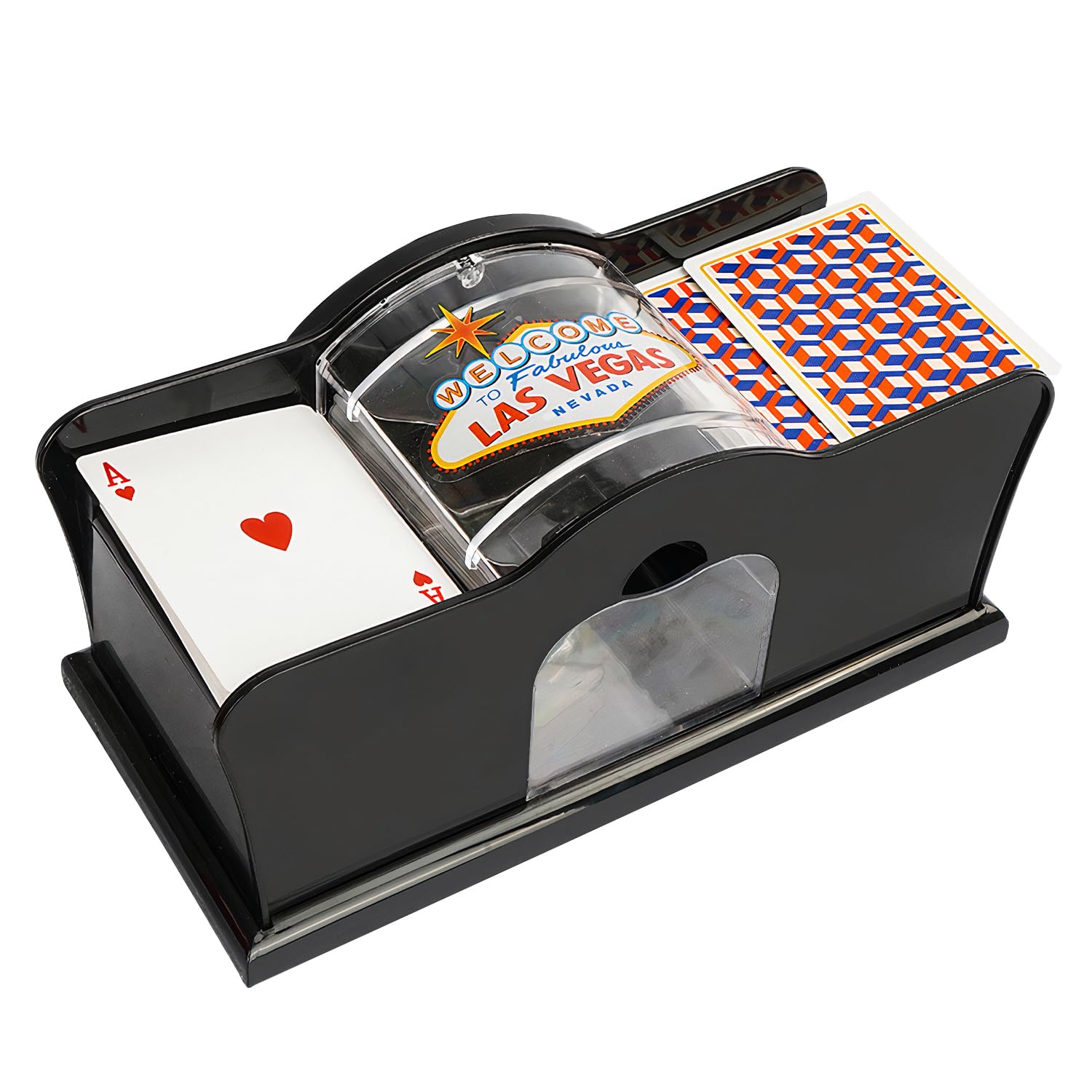 

No batteries Manual card shuffler with card required. shoe. D.STONE (Black). чёрный
