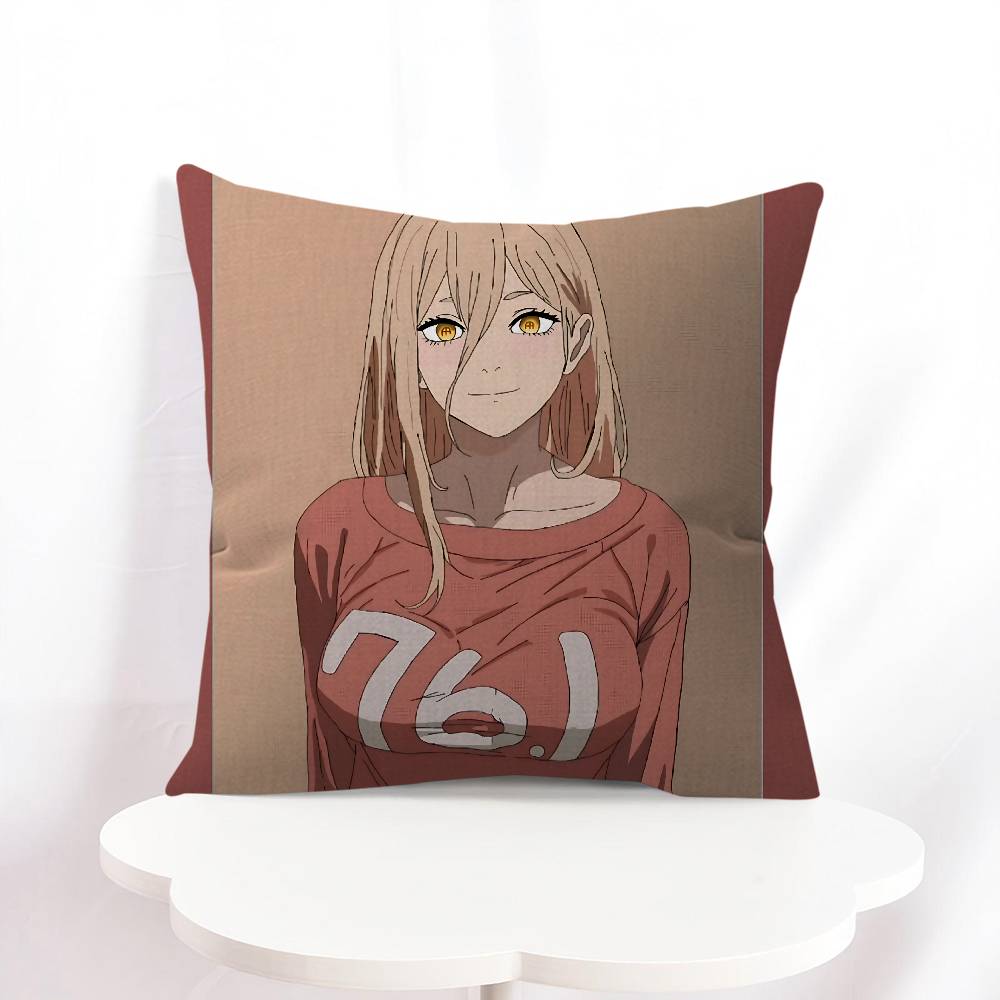 Power C-Chainsaw Man Pillow Gifts Home Office Furnishings Bedroom Sofa Car Cushion Cover Case 45x45cm