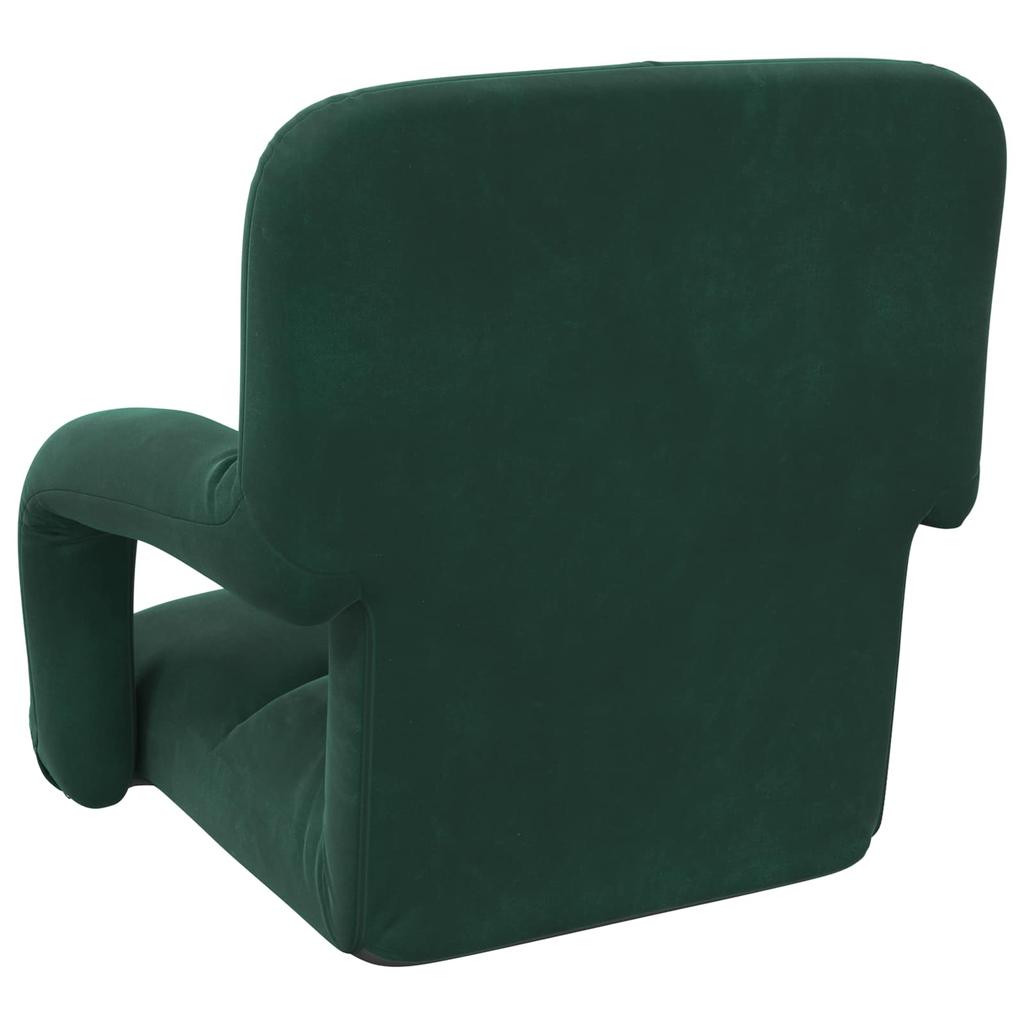 Adjustable Floor Chair Dark Green Velvet