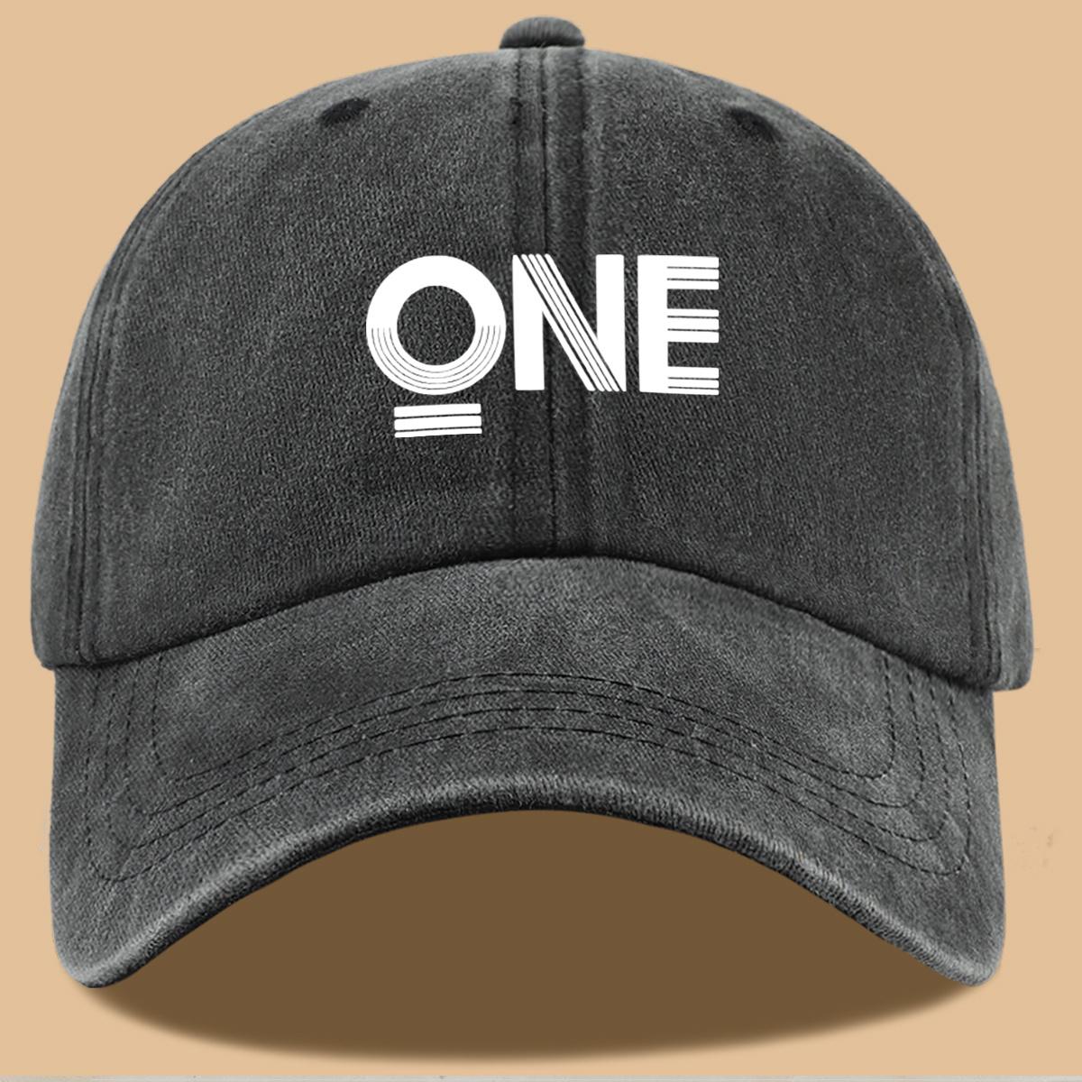 Printed Baseball Cap Fashionable Street Style Peaked Cap Unisex Adjustable Sun Hat чёрный