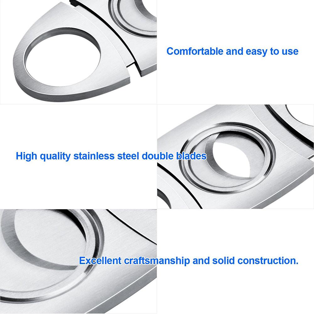2Pcs Cigar Cutters Stainless Steel Pocket Cigar Tool For Most Sizes Of Cigars