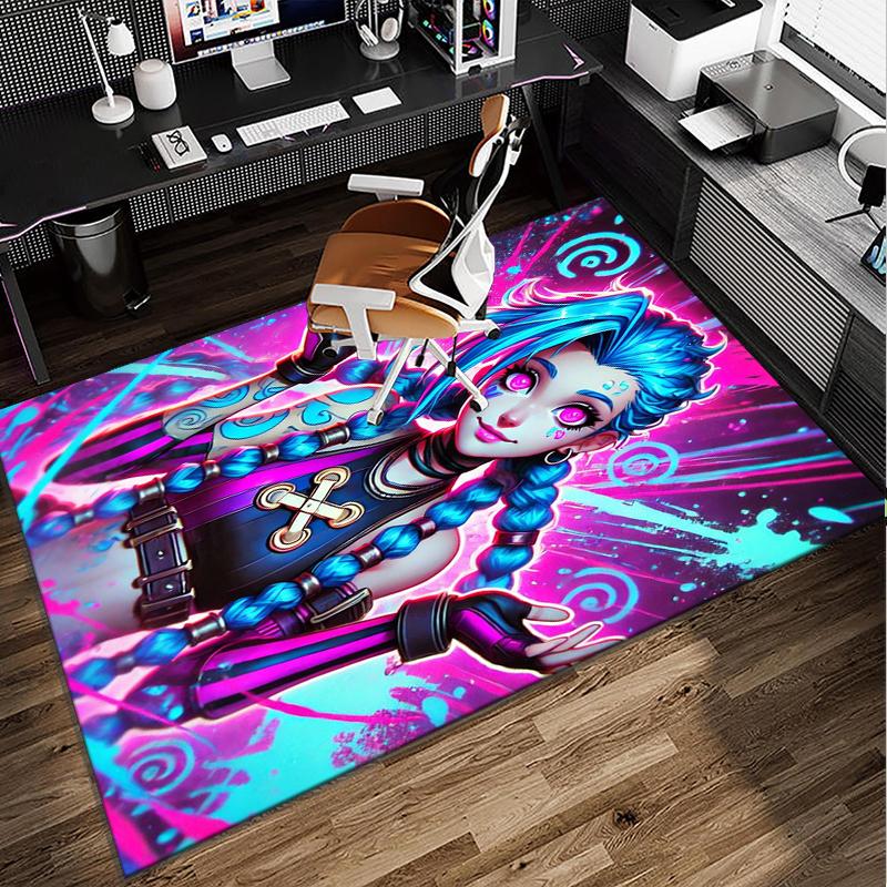Fantasy Warrior Jing Office Rug Chair Mat, Game Carpet, Suitable for Front Door, Bedroom, Living Room, Desk, Holiday Gift