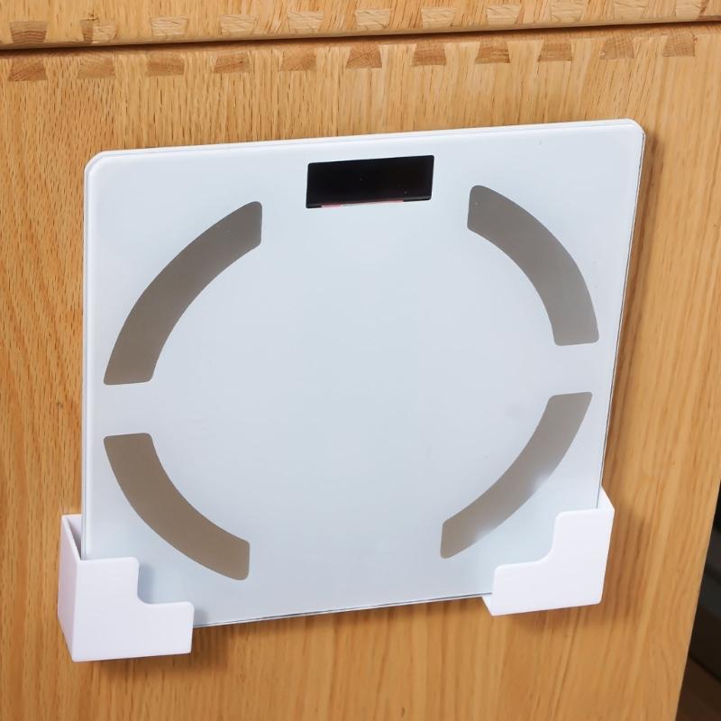Wall Mounted Scale Holder ABS Sturdy Organizers For Bathroom Kitchen Gym Storage