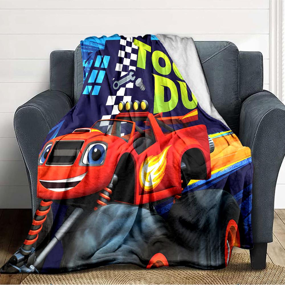1pc Blaze and the Monster Machines Blanket, Gift, for Men and Women, Soft Blanket, Good for Sofa Bed Couch Travel, Lightweight Flannel Blanket