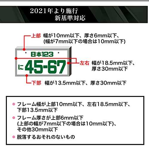 VELENO New Vehicle Inspection Compliant License Plate Frames, 2 Pieces, Piano Black, Dress-Up Front and Rear for Kei and Regular Cars, Stylish Custom