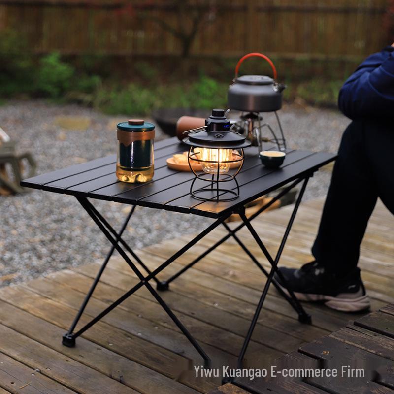 Ultralight Aluminum Folding Camping Table & Chairs - Available In Large, Medium, Small Sizes for Outdoor Picnic and Barbecue.