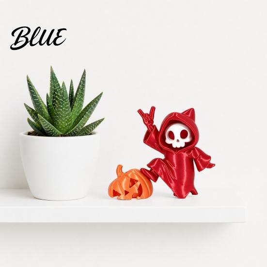 Personality Car Ornament Mini Grim Reaper Statue 3D Printed Skull Pumpkin Figurine Three-Dimensional Cute Gothic Dashboard Accessory for Office