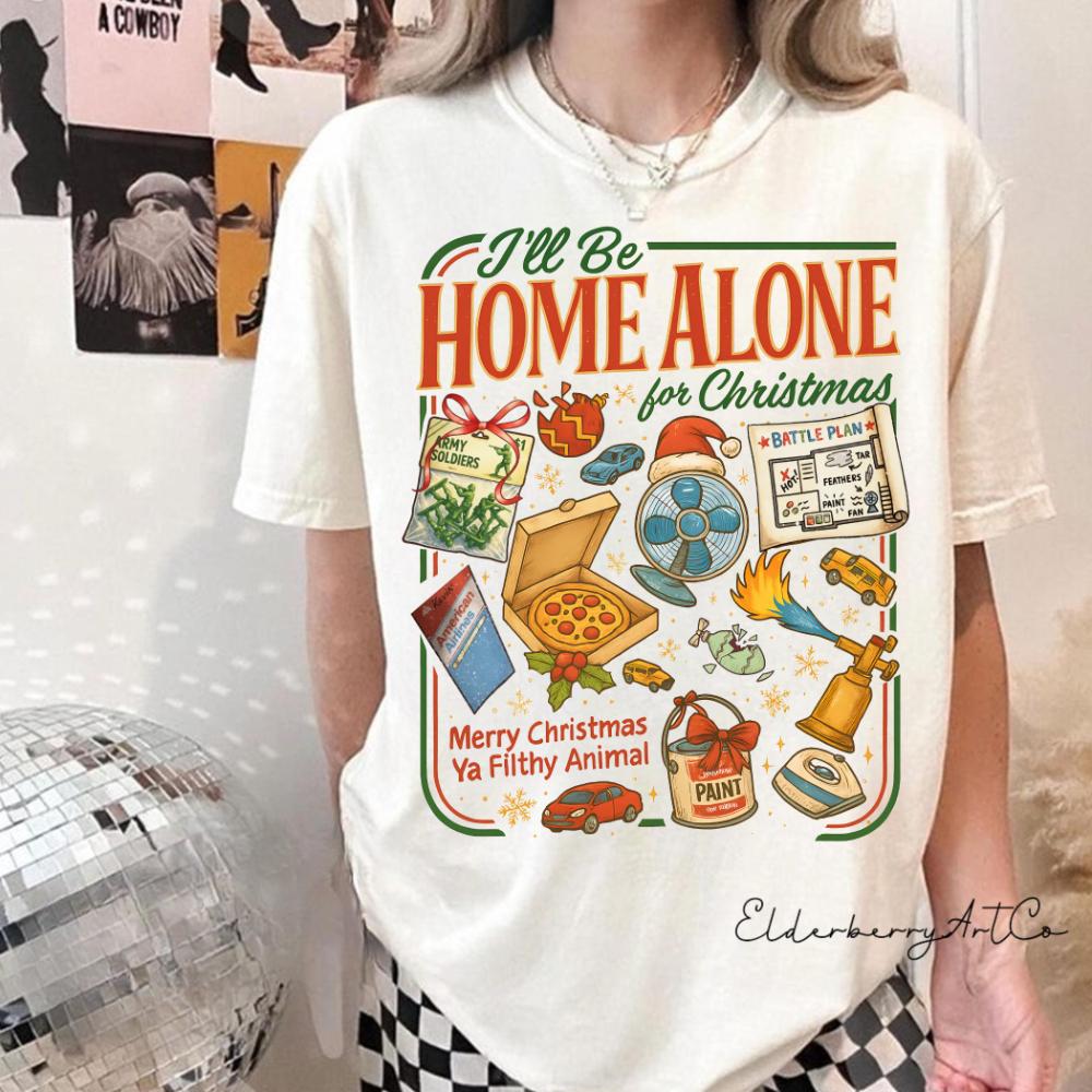 Ill Be Home Alone for Christmas Shirt McCallister Home Security Tee Merry Christmas Ya Filthy Animal TShirt