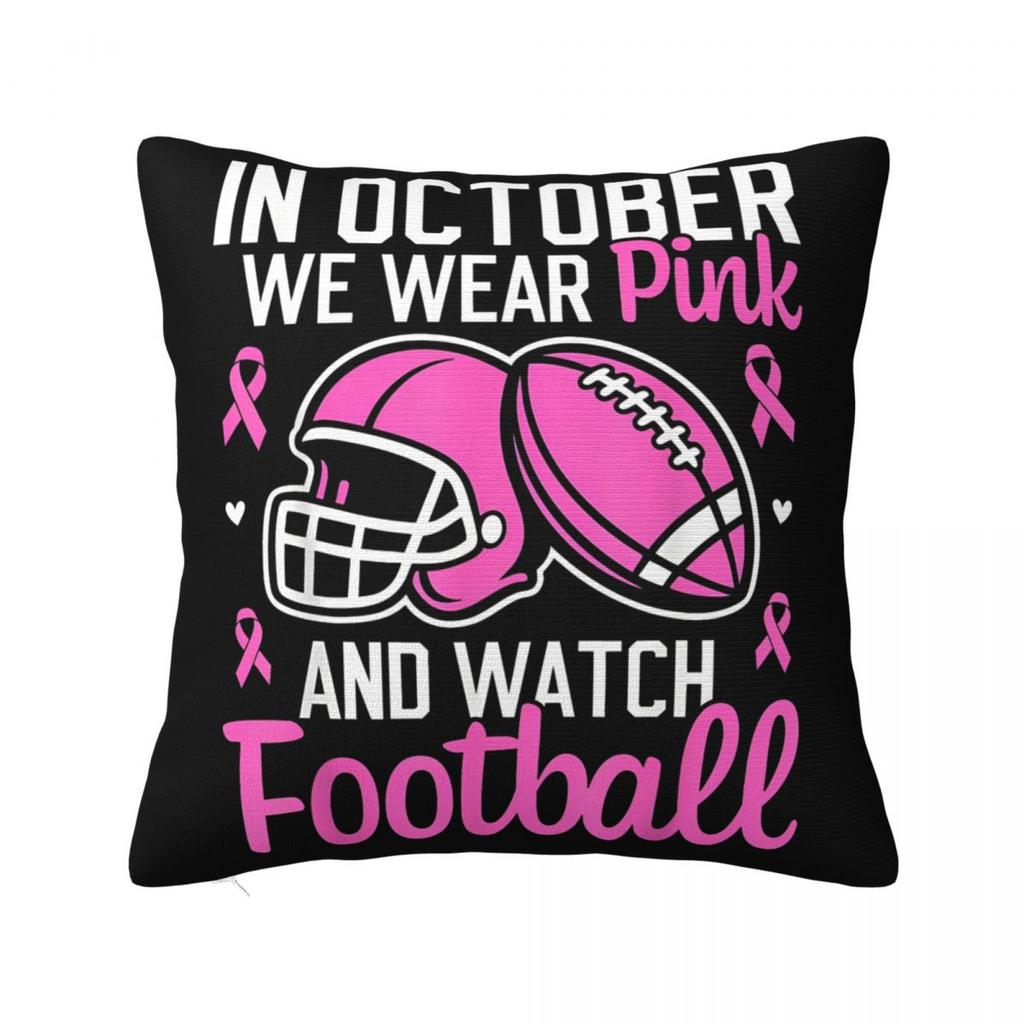 In This Family Nobody Fights Alone Breast Cancer Awareness Square Pillow Case Polyester Decorative Pillow Fashion Cushion Covers