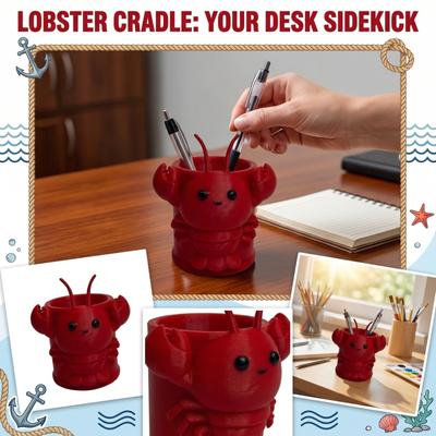 Sujetalápices Organizador de Escritorio con Forma de Bogavante Impreso en 3D Accesorio de Escritorio Único para Decoración de Oficina Hogar Mesa de Estudio